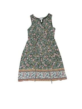 Thyme Green Floral Midi Dress Women’s Size XXS Flowy Flowers Prairie Feminine